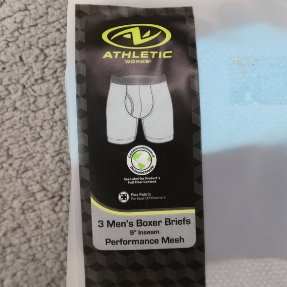 Athletic Works Men's Performance Boxer Briefs 3-Pack Size S Black Gray Blue - Picture 2 of 8